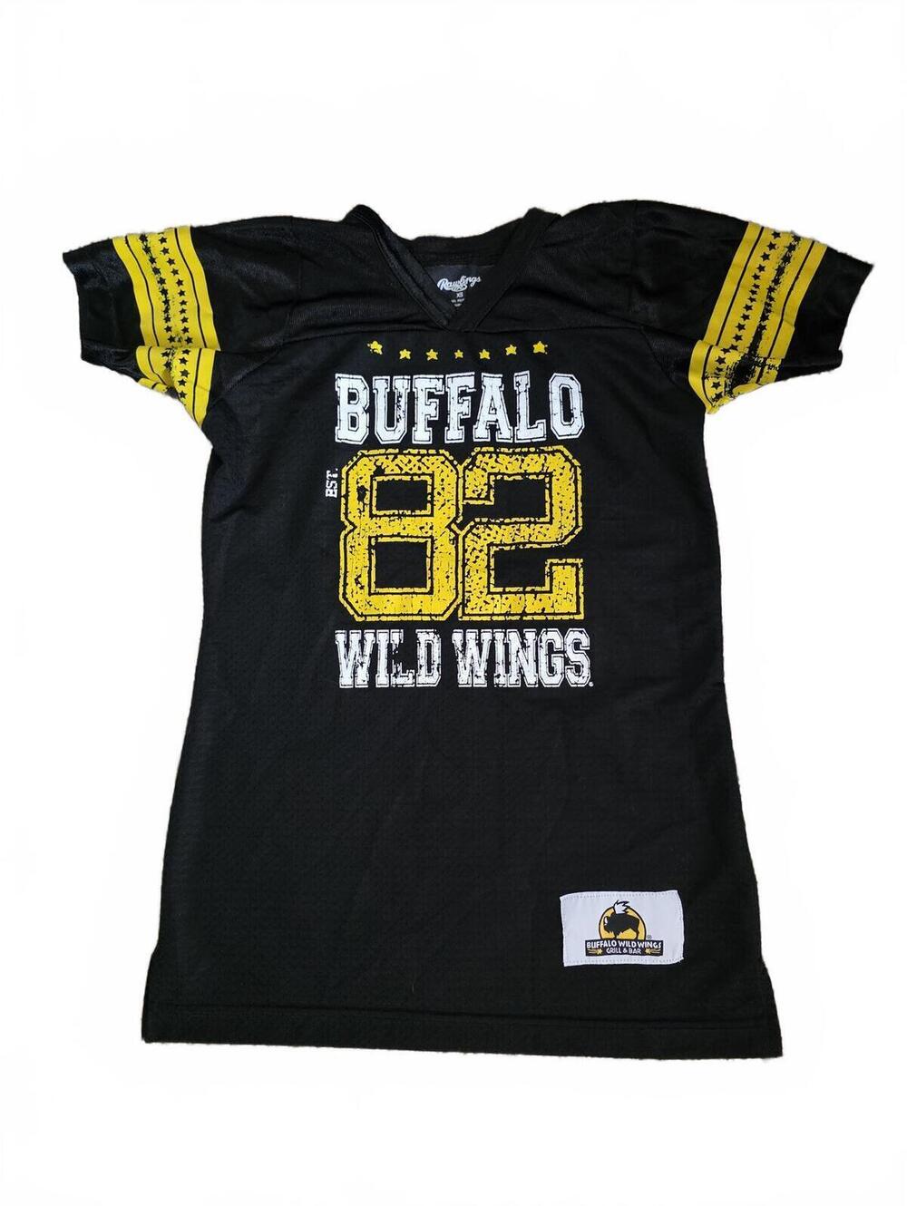 Rawlings Buffalo Wild Wings Black Yellow Jersey #82 Women XS